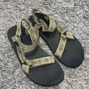 Teva green straps sandals size 12